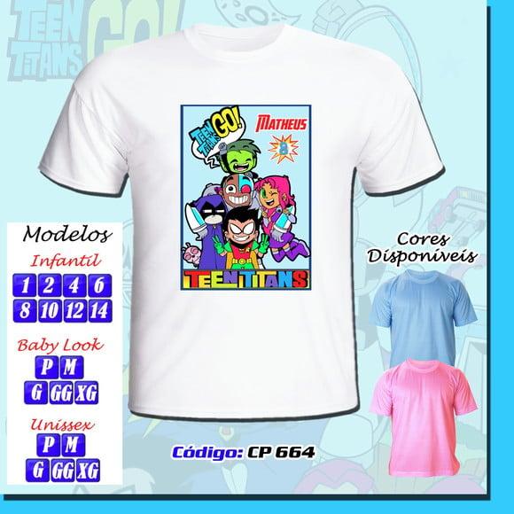 01 Camiseta Adulto Infantil Personalizada Jovens Titans
