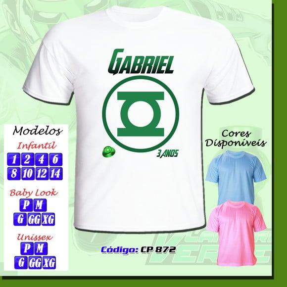 01 Camiseta Adulto Infantil Personalizada Lanterna Verde