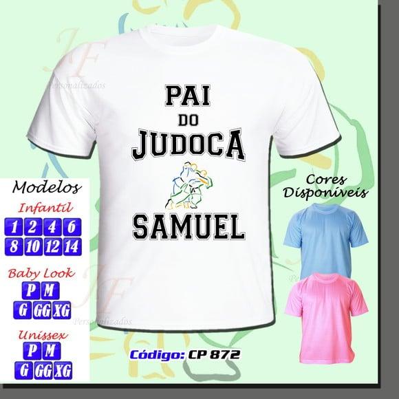01 Camiseta Adulto Infantil Personalizada Mãe_Pai de Judoca