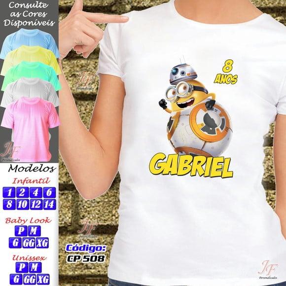 01 Camiseta Adulto Infantil Personalizada Minions Star Wars
