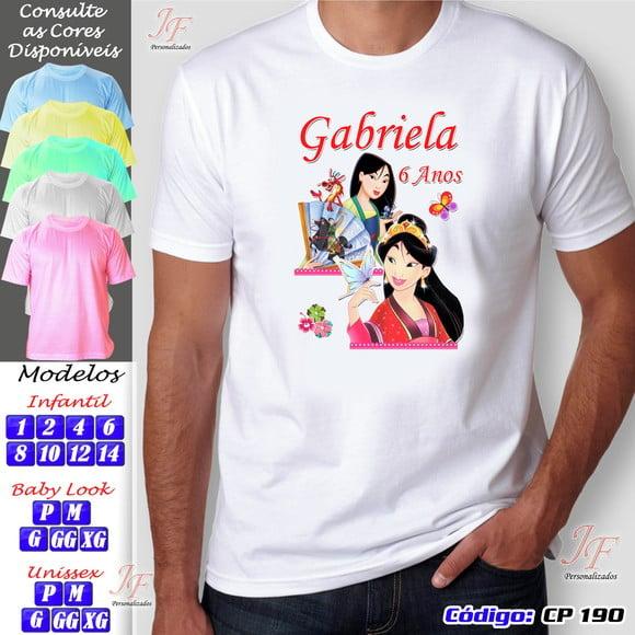 01 Camiseta Adulto Infantil Personalizada Mulan
