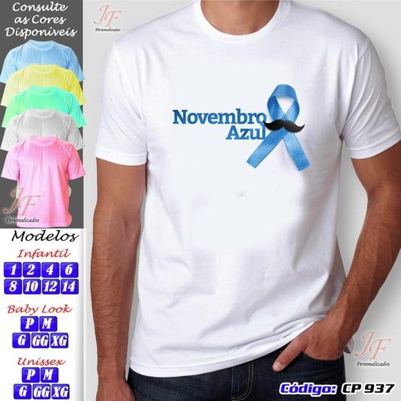 01 Camiseta Adulto Infantil Personalizada Novembro Azul