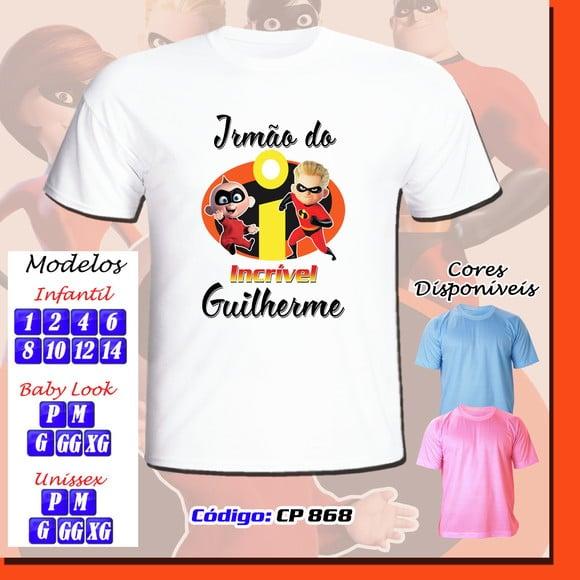 01 Camiseta Adulto Infantil Personalizada Os Incríveis