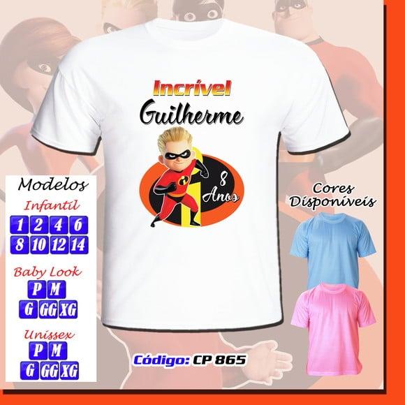 01 Camiseta Adulto Infantil Personalizada Os Incríveis
