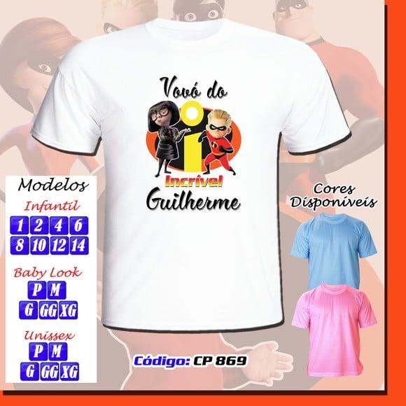 01 Camiseta Adulto Infantil Personalizada Os Incríveis