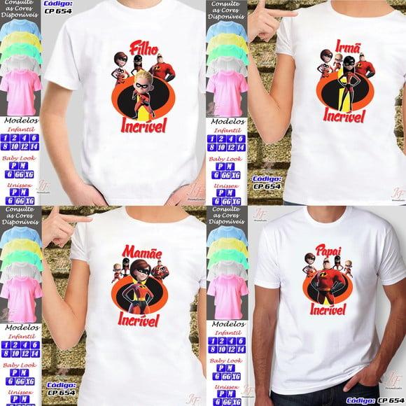 01 Camiseta Adulto Infantil Personalizada Os Incríveis