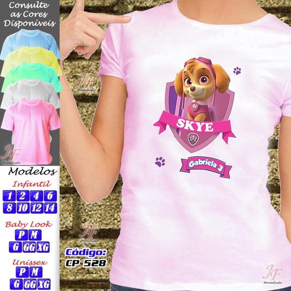 01 Camiseta Adulto Infantil Personalizada Patrulha Canina