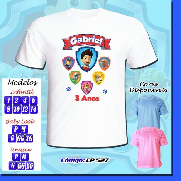 01 Camiseta Adulto Infantil Personalizada Patrulha Canina