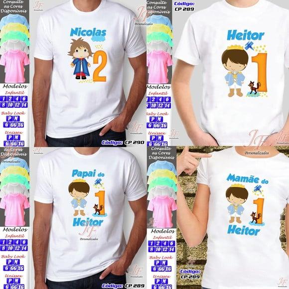 01 Camiseta Adulto Infantil Personalizada Pequeno Príncipe