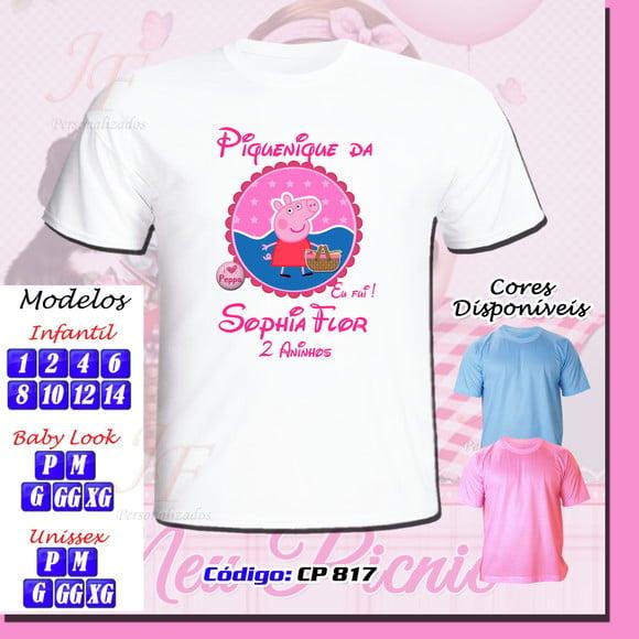 01 Camiseta Adulto Infantil Personalizada Picnic Piquenique