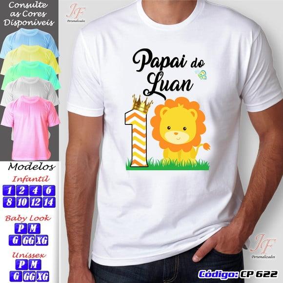 01 Camiseta Adulto Infantil Personalizada Safari
