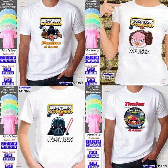 01 Camiseta Adulto Infantil Personalizada Star Wars