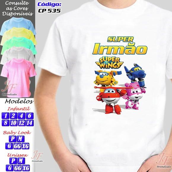 01 Camiseta Adulto Infantil Personalizada Super Wings