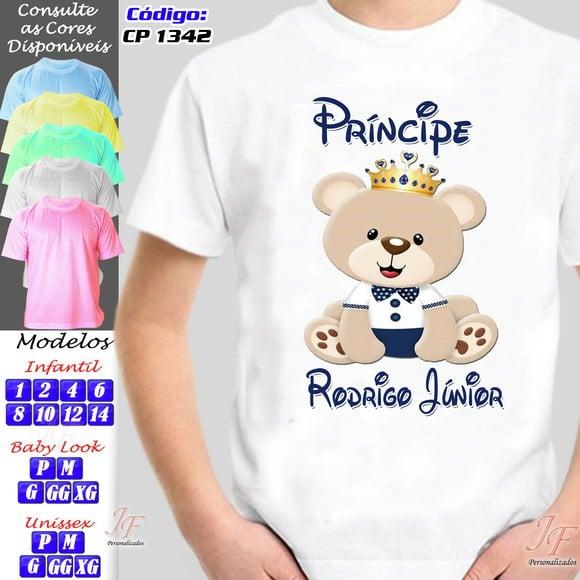 01 Camiseta Adulto Infantil Personalizada Ursinho Marinheiro