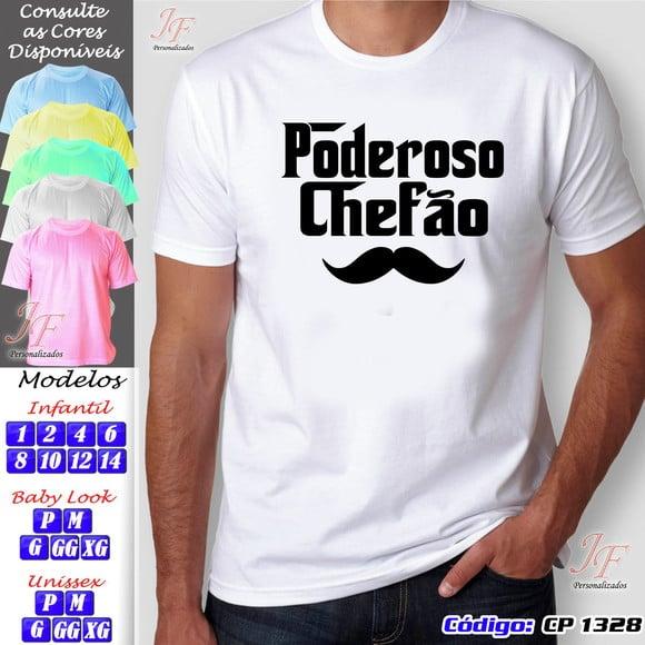 01 Camiseta Adulto Infantil Poderoso Chefinho Chefona