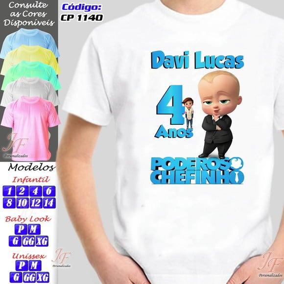 01 Camiseta Adulto Infantil Poderoso Chefinho Chefona