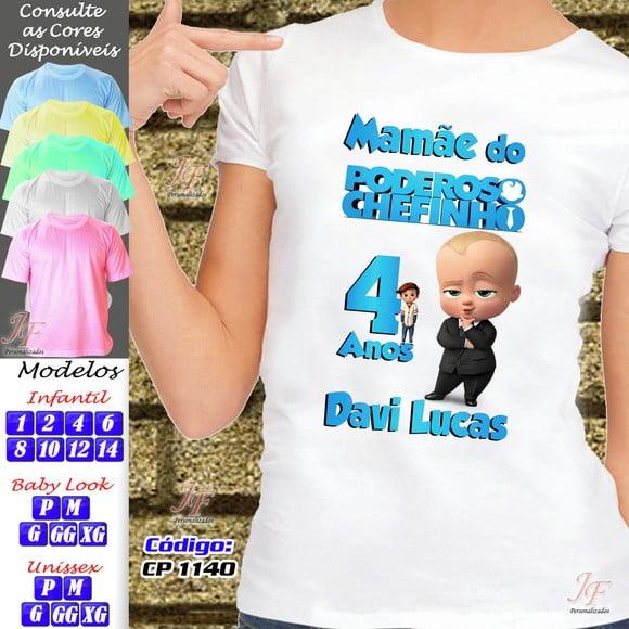 01 Camiseta Adulto Infantil Poderoso Chefinho Chefona