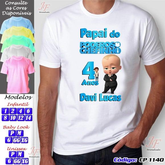 01 Camiseta Adulto Infantil Poderoso Chefinho Chefona