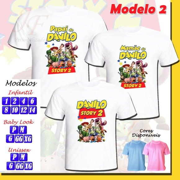 01 Camiseta Adulto Infantil Toy Story Personalizada