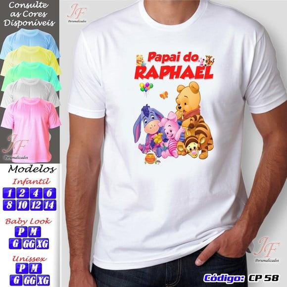 01 Camiseta Adulto Infantil Ursinho Puff Pooh Personalizada
