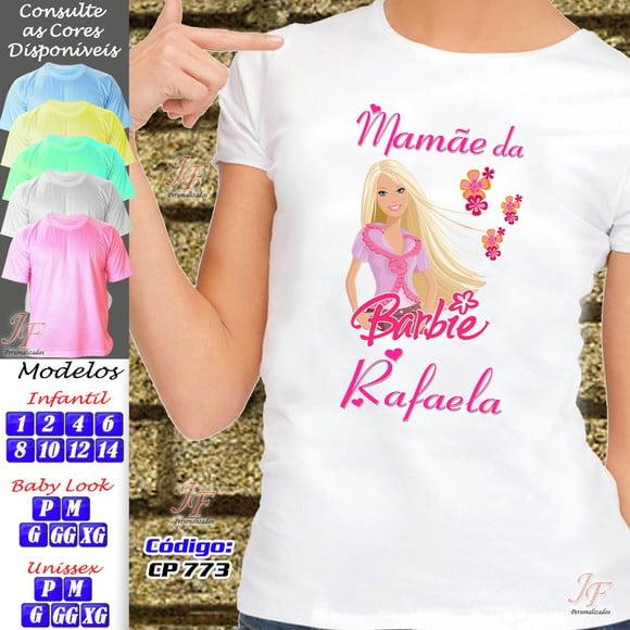 01 Camiseta Adulto ou Infantil Personalizada Barbie