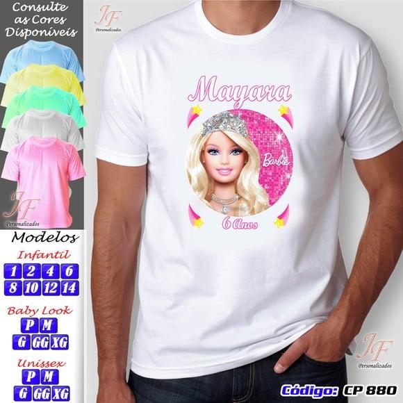 01 Camiseta Adulto ou Infantil Personalizada Barbie