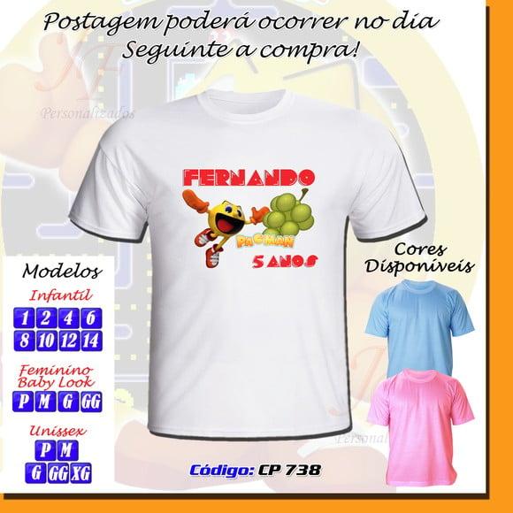 01 Camiseta Adulto ou Infantil Personalizada PacMan