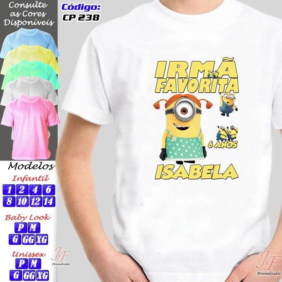 01 Camiseta Minions Adulto Infantil Personalizada