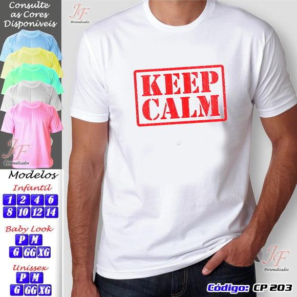 01 Camiseta Personalizada Chá Bar Chá de Barnela Keep Calm
