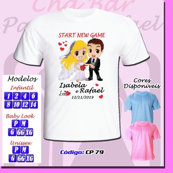 01 Camiseta Personalizada Chá Bar New Game Game Over