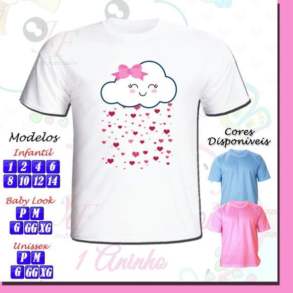01 Camiseta Personalizada Chuva de Amor Chuva de Bençãos