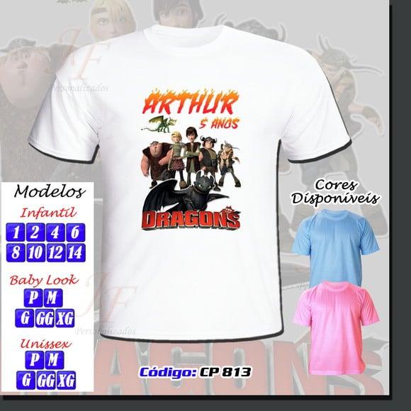 01 Camiseta Personalizada Como Treinar o seu Dragão
