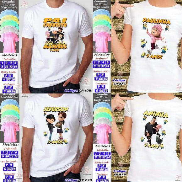 01 Camiseta Personalizada Meu Malvado Favorito