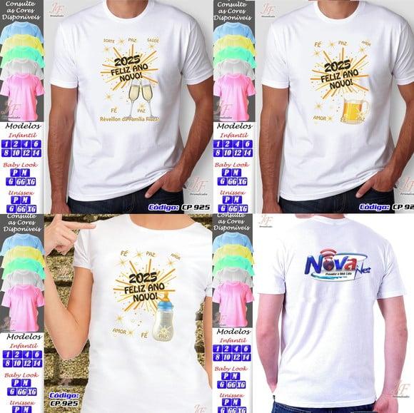 01 Camiseta Personalizada Virada de Ano Feliz Ano Novo