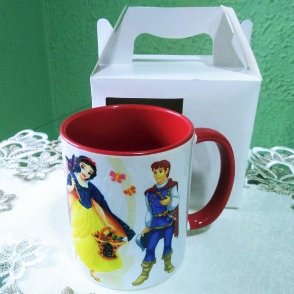 01 Caneca Cerâmica 350 ml Personalizada Branca de Neve