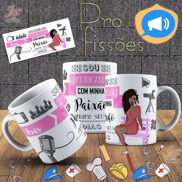 01 Caneca Cerâmica 350 ml Personalizada Comunicadora
