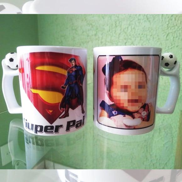 01 Caneca Cerâmica 350 ml Personalizada Dia dos Pais