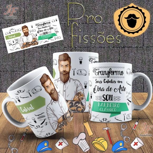 01 Caneca Cerâmica Personalizada Cabeleireiro Barbeiro