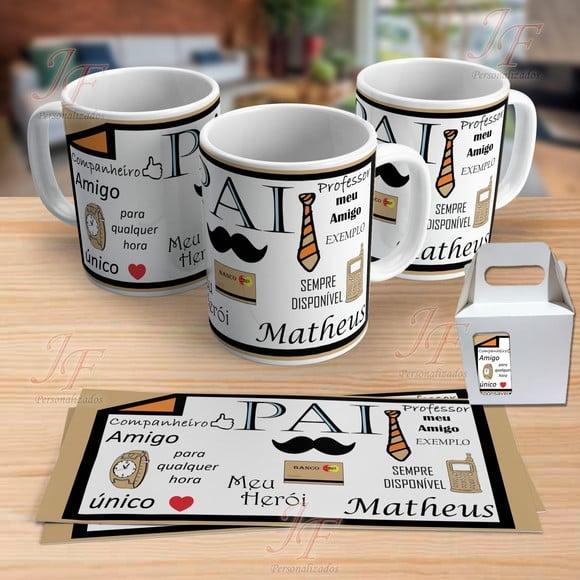 01 Caneca Cerâmica Personalizada Dia dos Pais