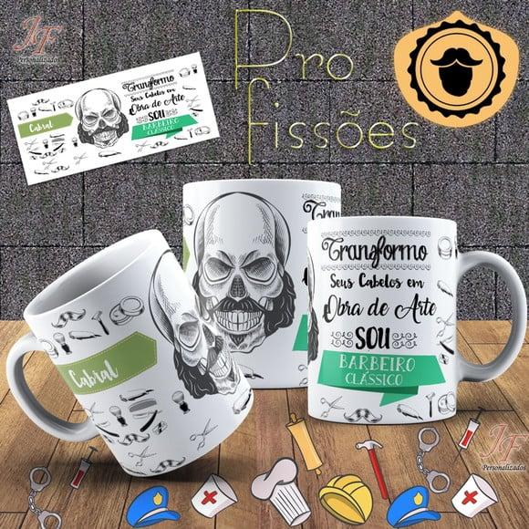 01 Caneca Cerâmica Personalizada Cabeleireiro Barbeiro