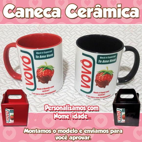 01 Caneca Cerâmica Personalizada Vovó Vovô