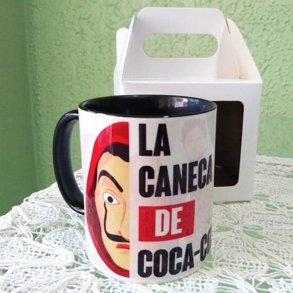 01 Caneca em Cerâmica 350 ml Personalizada A Casa de Papel