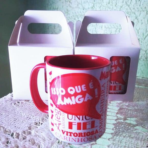 01 Caneca em Cerâmica 350 ml Personalizada Amiga