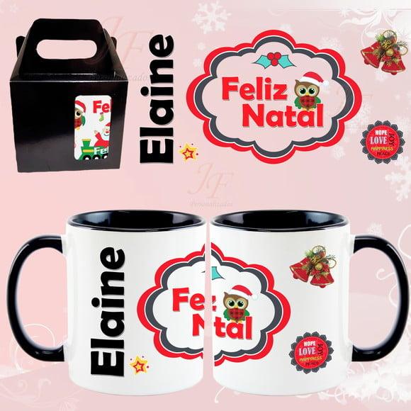 01 Caneca em Cerâmica 350 ml Personalizada Natal