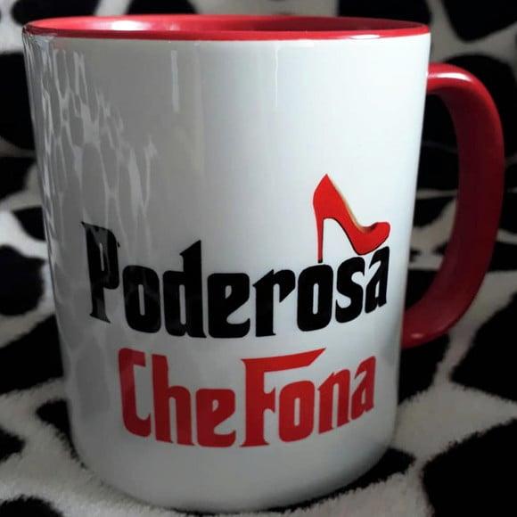 01 Caneca em Cerâmica 350 ml Personalizada Poderosa Chefona