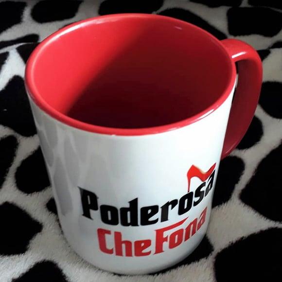 01 Caneca em Cerâmica 350 ml Personalizada Poderosa Chefona