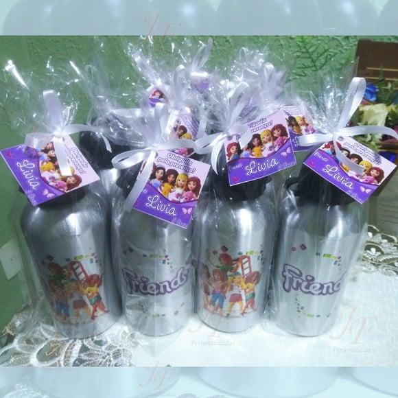 01 Squeeze Garrafinha 500 ml Personalizada Lego Friends