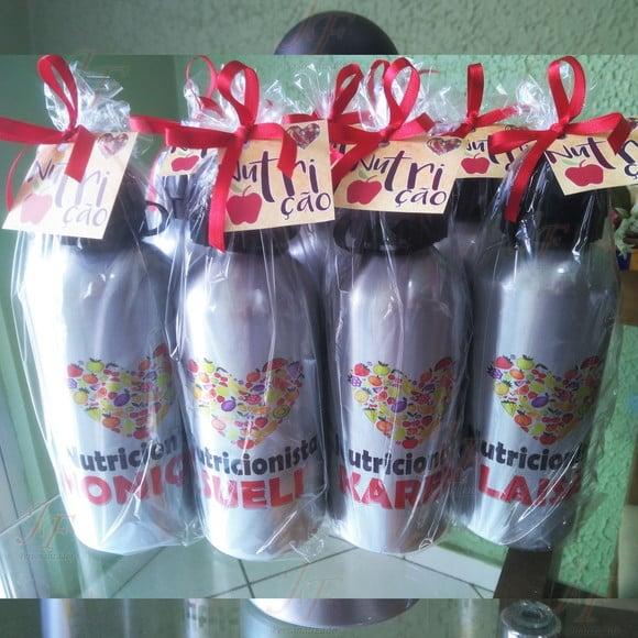 01 Squeeze Garrafinha 500 ml Personalizada Nutricionista