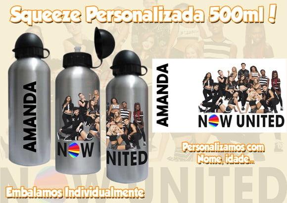 01 Squeeze Garrafinha Personalizada 500 ml Now United