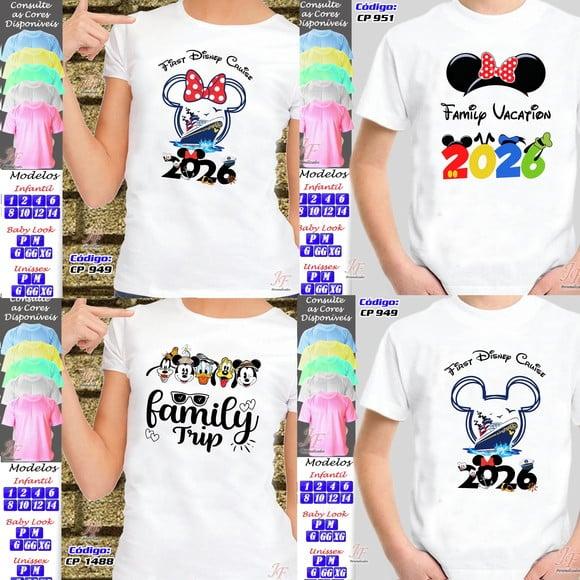 04 Camisetas Férias em Família Viagem Disney Trip Vacation